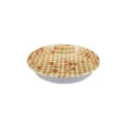 HQ-61 Round 11″ Sushi Party Trays – Gold Print Base & Clear Lid Combo 1