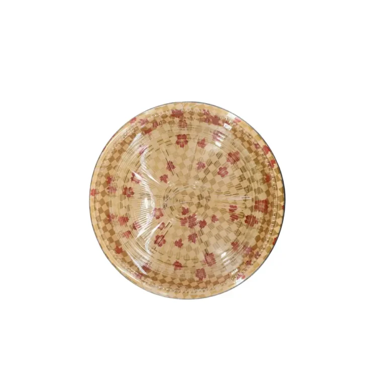 HQ-65 Round 15″ Sushi Party Trays – Gold Print Base & Clear Lid Combo 2