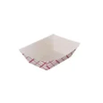 Half lb Red & White Checkered Paper Food Trays 1