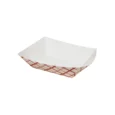 Half lb Red & White Checkered Paper Food Trays 2