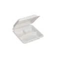 MFPP 703 – 7 x 7 x 3 Clamshell Food Container – Three Comp – 25 Pack 1