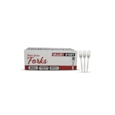 Plastic Bulk Forks - White, Medium Weight, Case - Case [1000]