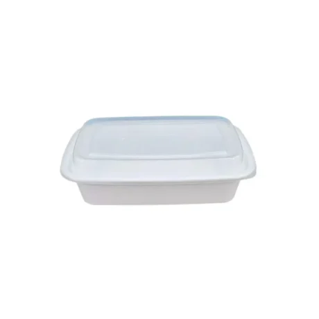 Rectangular T38 White Heavy Duty Container & Clear Lid Combo 38oz