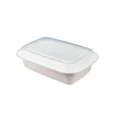 Rectangular T38 White Heavy Duty Container & Clear Lid Combo 38oz 2