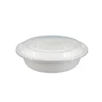 Round RC24 White 7″ Heavy Duty Container & Clear Lid Combo 24oz 1