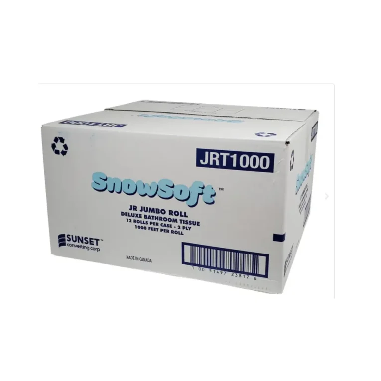 Snowsoft JRT1000 Deluxe 2 Ply White Jumbo Toilet Paper Roll Tissue – 1000′ 1