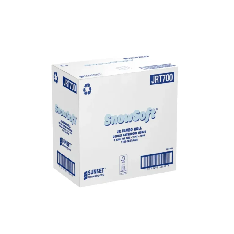 Snowsoft JRT700 Deluxe 2 Ply White Jumbo Toilet Paper Roll Tissue – 1100 SQFT