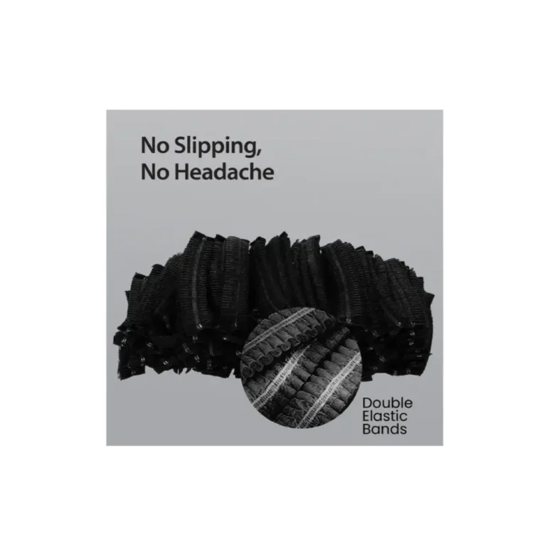 Soft Cover Bouffant Flat Hair Covers – Black – 21″ – Case 2