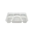 White Plastic 6-Compartment Thali Serving Tray – 20 Pack 1