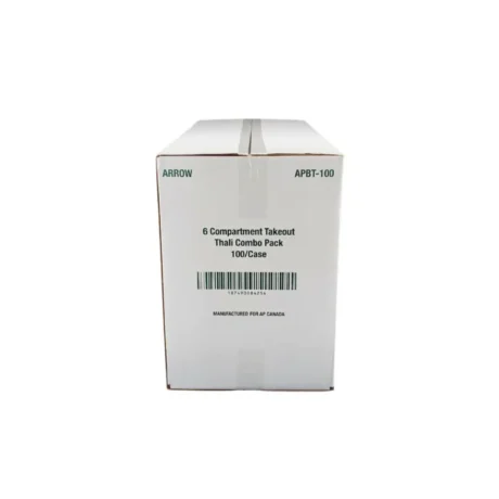 White Plastic 6-Compartment Thali Serving Tray  - Case