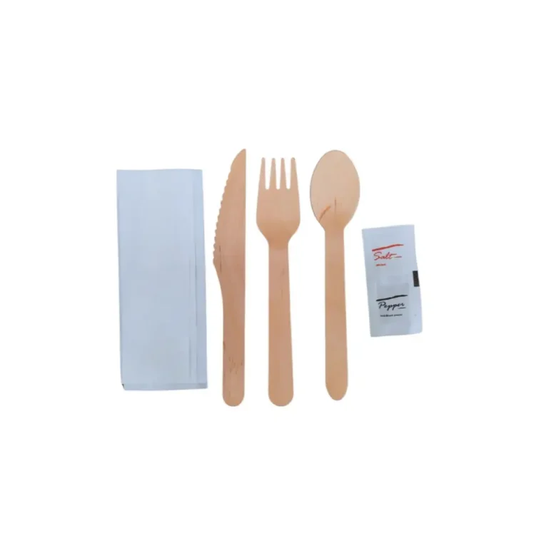 Wooden Individually Wrapped 6-Piece Cutlery Kits – TS K F N S&P - Case 3