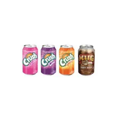 Crush Rainbow Pack (Cream Soda, Grape, Orange, Mugs Root Beer) - 32 x 355ML Case