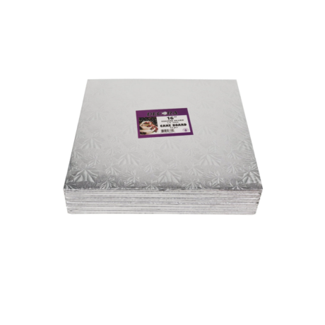 16" x  16" x 1/4" Cake Board Square Silver - Decora, Case