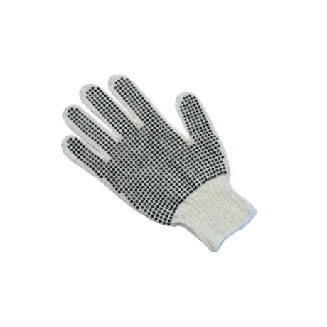 Fisherman String Knit Cotton Gloves W/Palm PVC Dots - Extra Large- Case