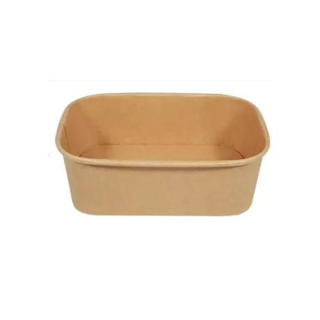 PE Lined Paper Rectangular Container – Kraft, 750ml, 50 Pack