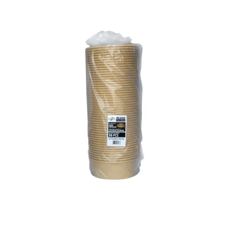 PE Lined Paper Round Container – Kraft, 1300ml, Case 2