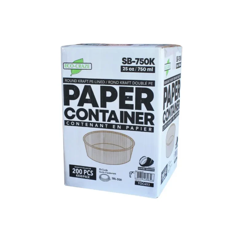 PE Lined Paper Round Container – Kraft, 750ml, Case 3