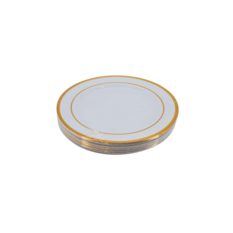 10" Round Hot Stamping Plate - White/Gold, Case