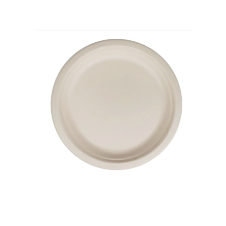 9" Round Bagasse Plates - Natural/Earth, Eco-Craze, Case