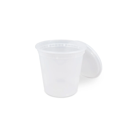 24oz Round Deli Container With Lid - Value+, Case