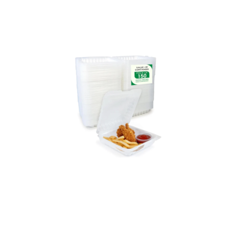 9x9x3 Clear PP Hinged Container - Case