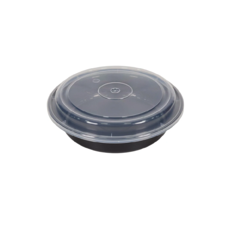 8″ Round Black Plastic Container Combo – Maple, Case