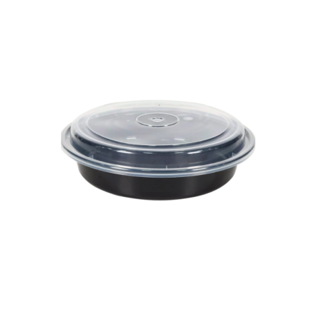 9″ Round Black Plastic Container Combo – Maple, Case