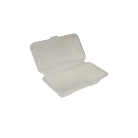 Hot Dog Bagasse Clamshell Container - 8.45" x 4.72" x 2.77", Eco-Craze