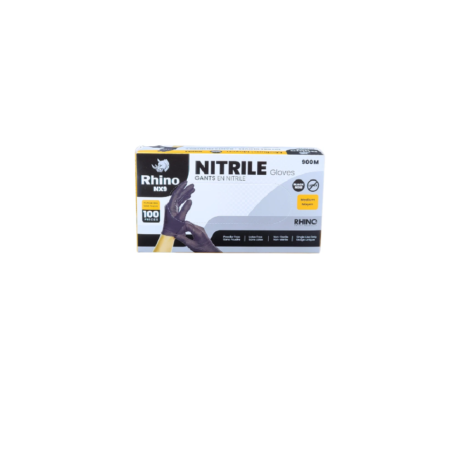 Medium Black Nitrile Gloves – Rhino